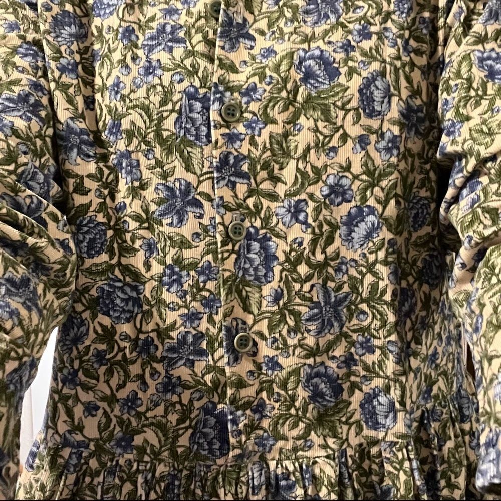 VINTAGE J. Jill Corduroy Floral Button Front Dress - Picture 13 of 14